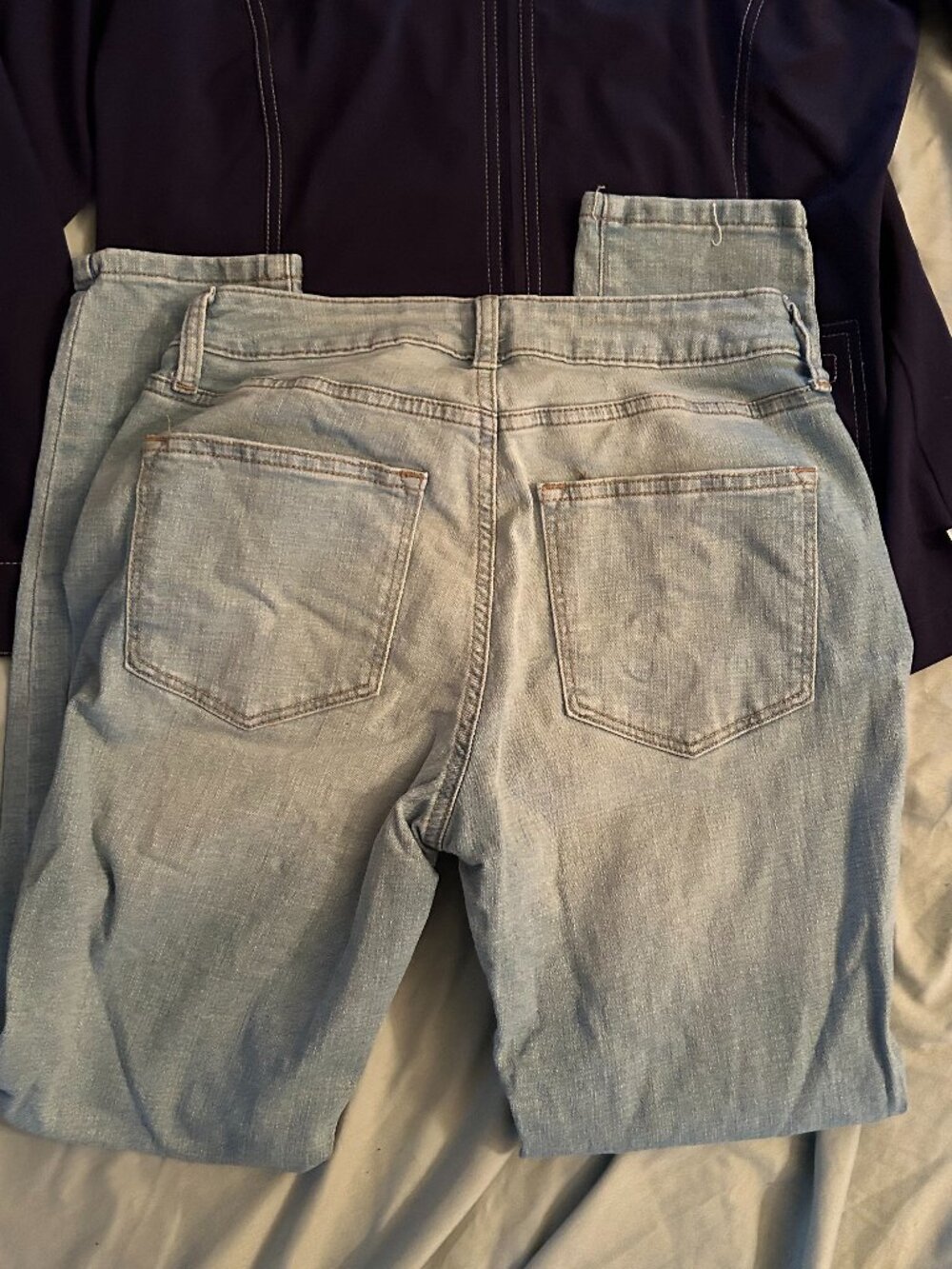 size 2 womens pants jeans blue two denim stretch distressed jean